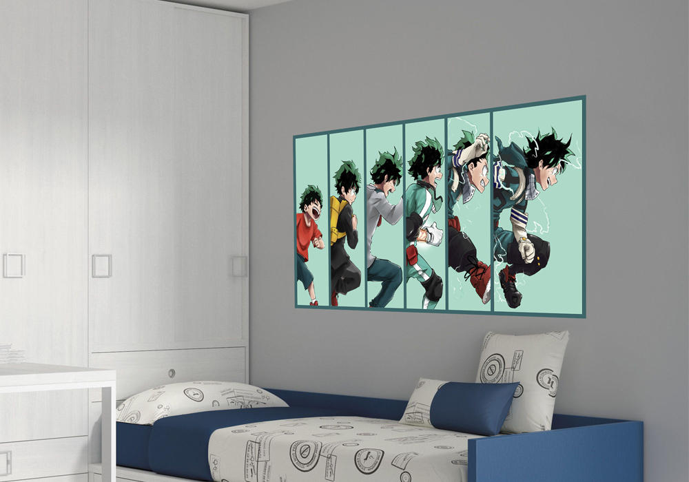 vinilo my hero academia deku evolution mural impreso