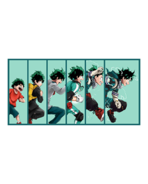 my hero academia deku evolution vinilo impreso mural