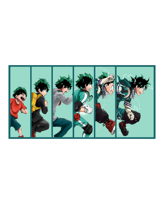 my hero academia deku evolution vinilo impreso mural