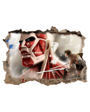 vinilo decorativo attack on titan mural pared rota colosal