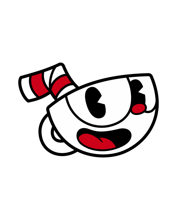 pegatina cuphead vinilo corte troquelado