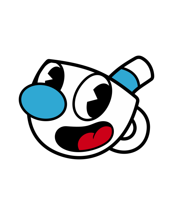 pegatina cuphead mugman vinilo corte troquelado