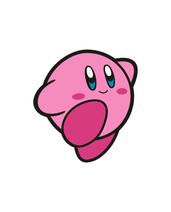 pegatina kirby camina vinilo impreso corte contorno