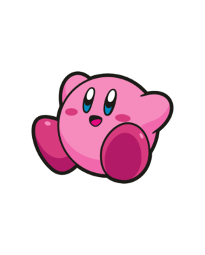 pegatina kirby sentado vinilo impreso corte contorno