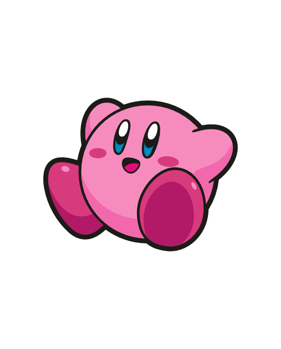 pegatina kirby sentado vinilo impreso corte contorno