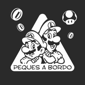 pegatina bebe a bordo mario y luigi bros personalizada