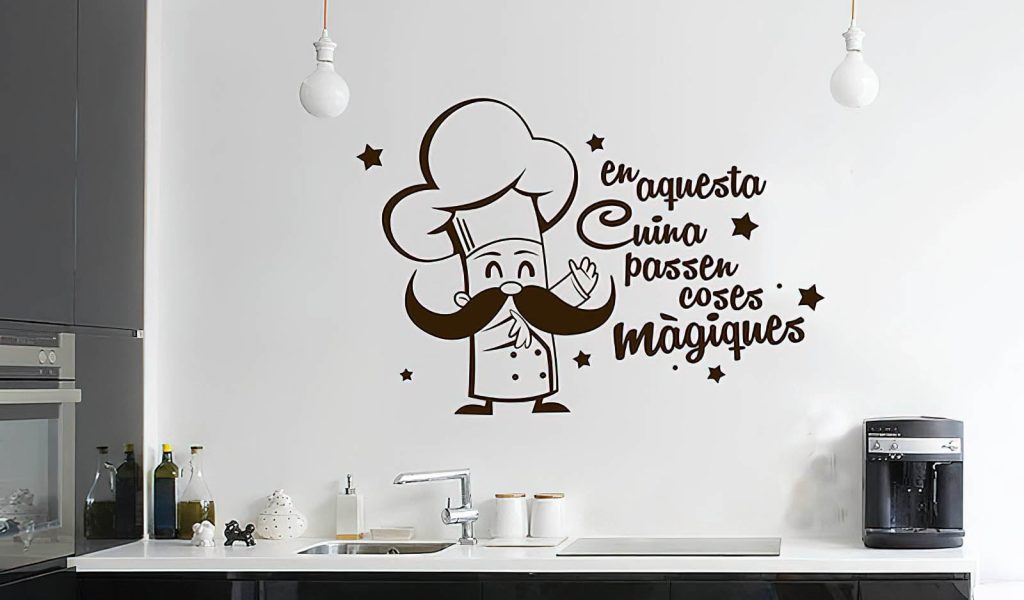 vinilo decorativo cocina con texto personalizado