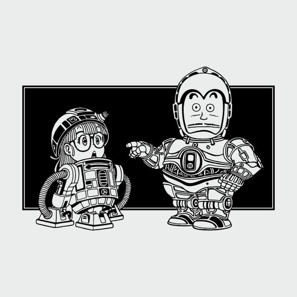 vinilo decorativo arale y dr slump starwars crossover personalizado